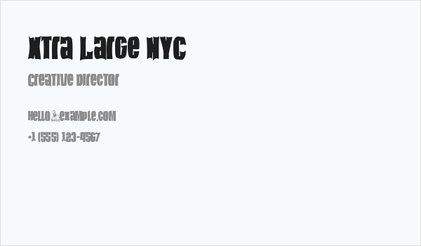 Xtra Large NYC Business Card