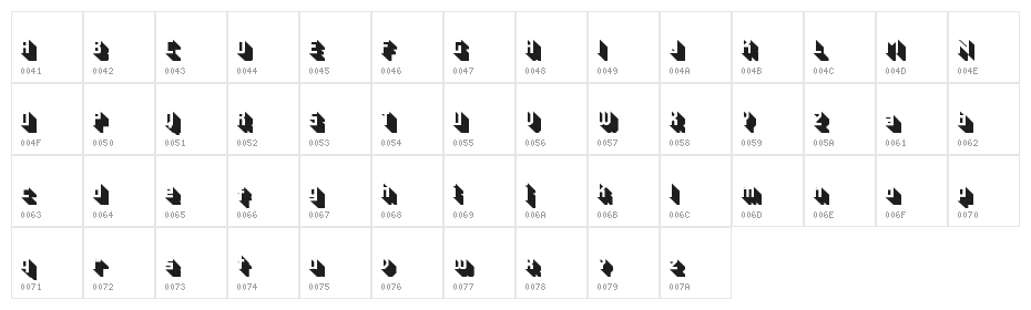 Xtrase Regular Character Map