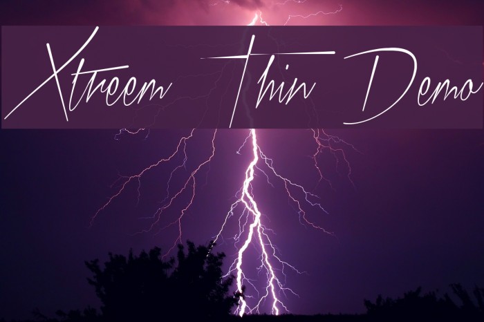 Xtreem Thin Demo Font examples