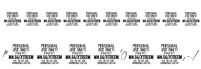 Xtreem Thin PERSONAL USE Font OTHER CHARS