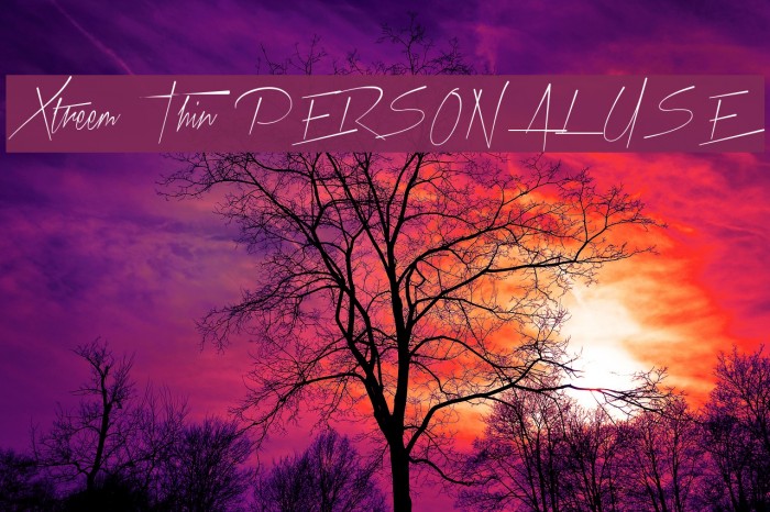 Xtreem Thin PERSONAL USE Font examples