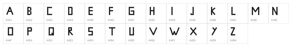 XuitsFont Character Map