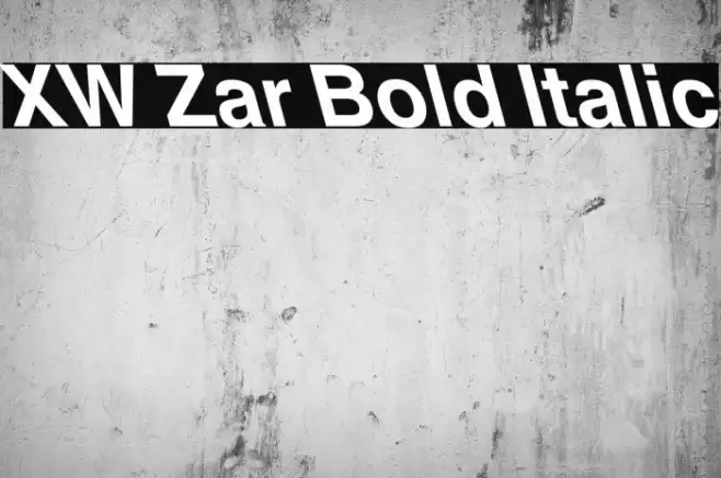 XW Zar Bold Italic Font examples