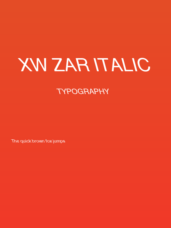 XW Zar Italic Poster