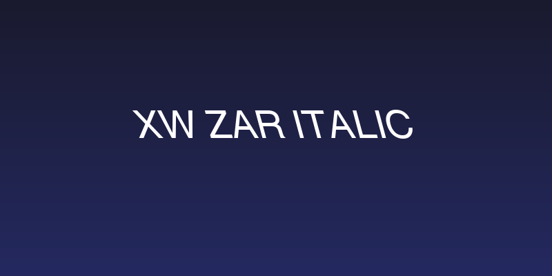 XW Zar Italic Social Header