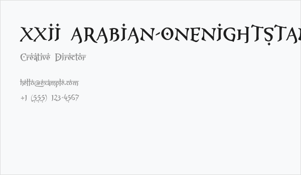 XXII ARABIAN-ONENIGHTSTAND Bold Business Card
