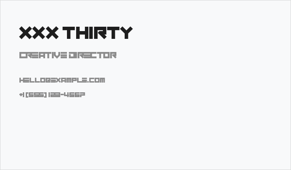 XXX Thirty Business Card