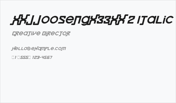 xxjjoosengx33xx 2 Italic Business Card