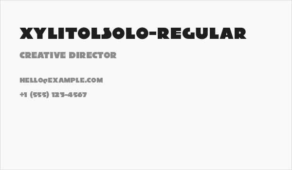 XylitolSolo-Regular Business Card