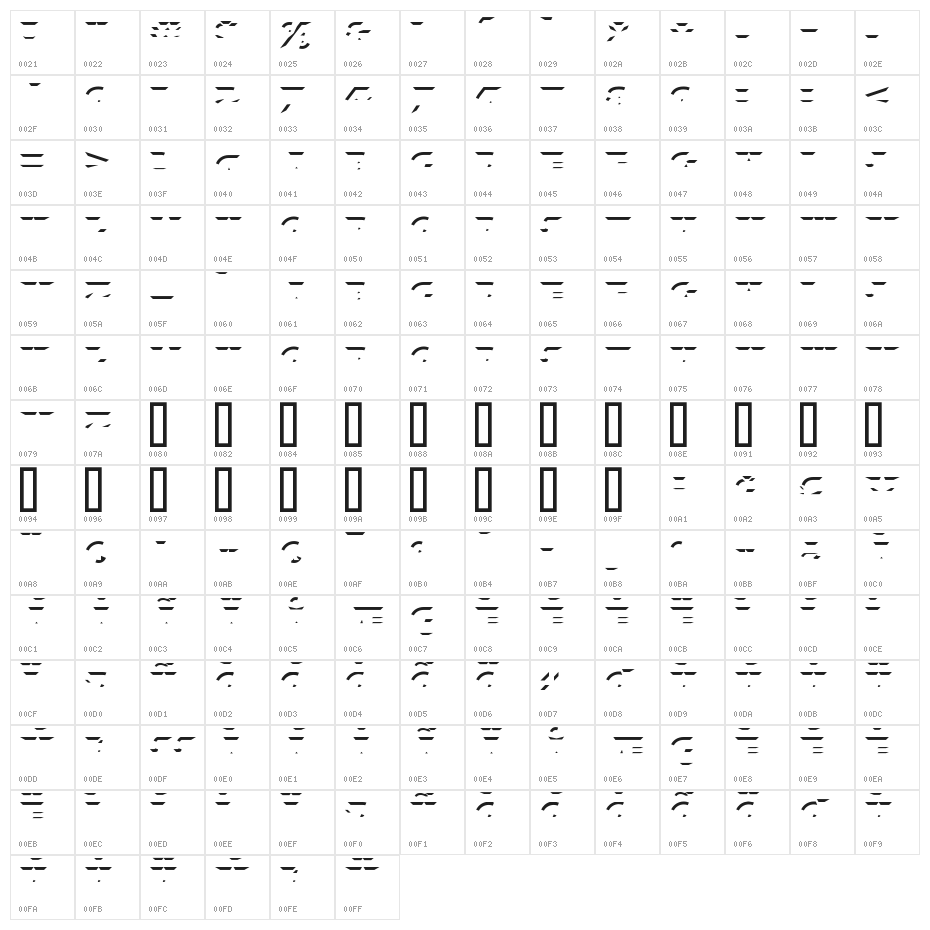 XylitolUp-Regular Character Map