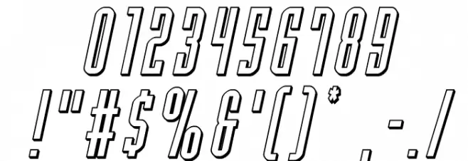 Y-Files 3D Italic Font OTHER CHARS