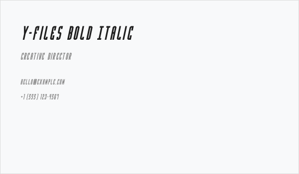 Y-Files Bold Italic Business Card
