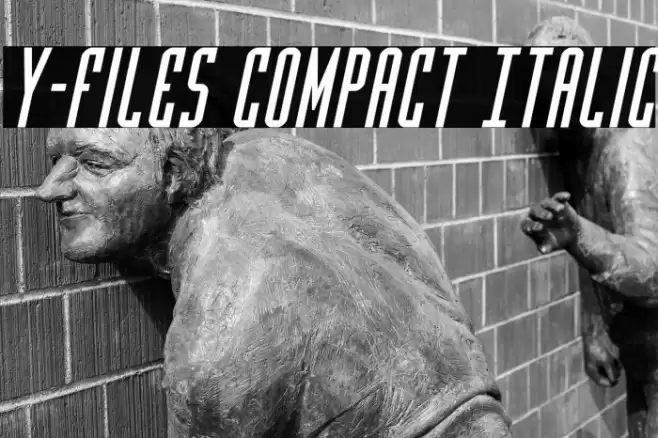 Y-Files Compact Italic Шрифта examples