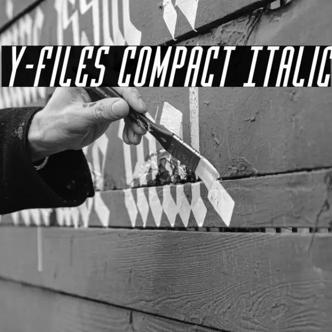 Y-Files Compact Italic Шрифта examples