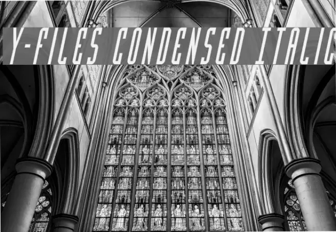 Y-Files Condensed Italic Schriftart examples