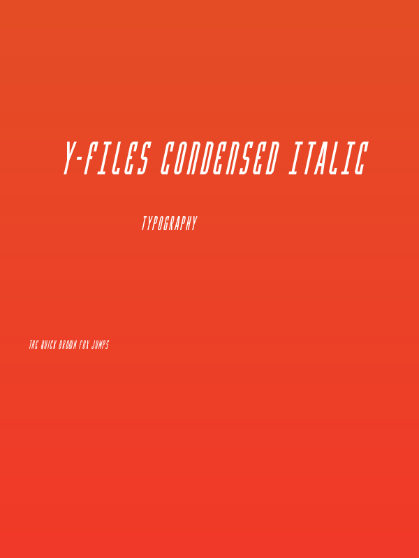 Y-Files Condensed Italic Poster
