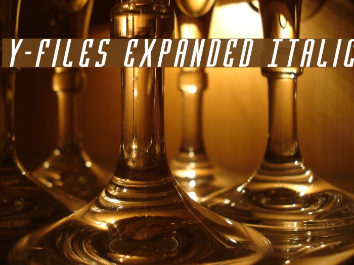 Y-Files Expanded Italic Schriftart examples