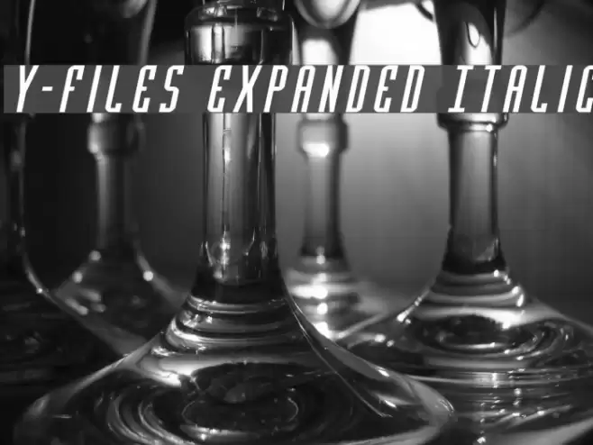 Y-Files Expanded Italic Schriftart examples