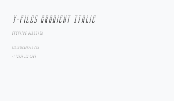 Y-Files Gradient Italic Business Card