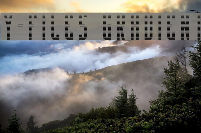 Y-Files Gradient Schriftart examples