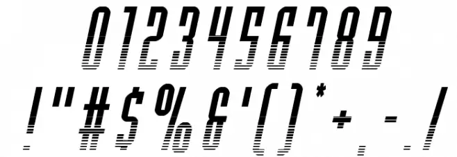 Y-Files Halftone Italic Шрифта ДРУГИЕ символов