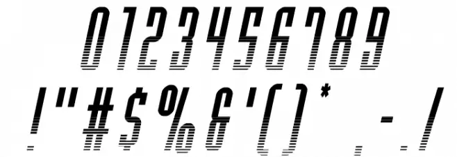 Y-Files Halftone Italic Шрифта ДРУГИЕ символов