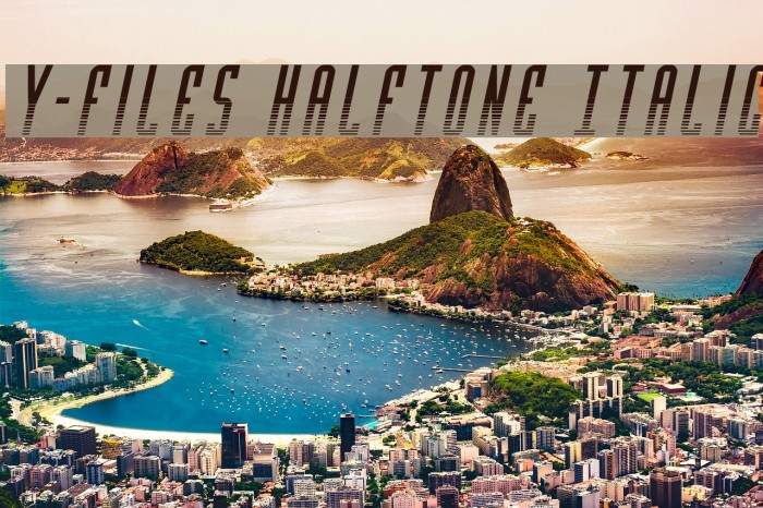 Y-Files Halftone Italic Шрифта examples