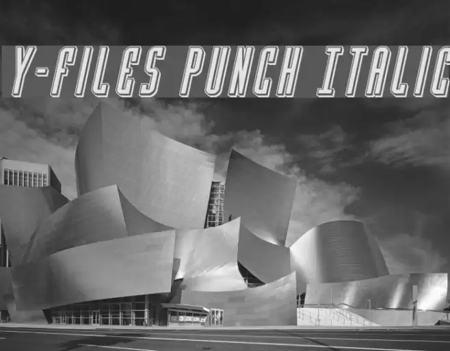 Y-Files Punch Italic Schriftart examples