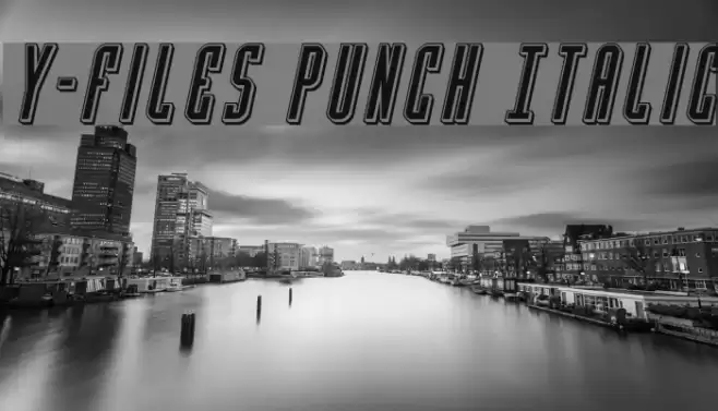 Y-Files Punch Italic Schriftart examples