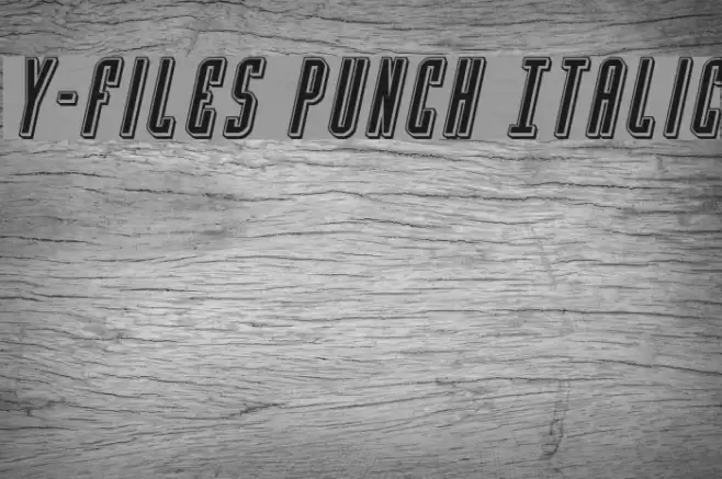 Y-Files Punch Italic Schriftart examples