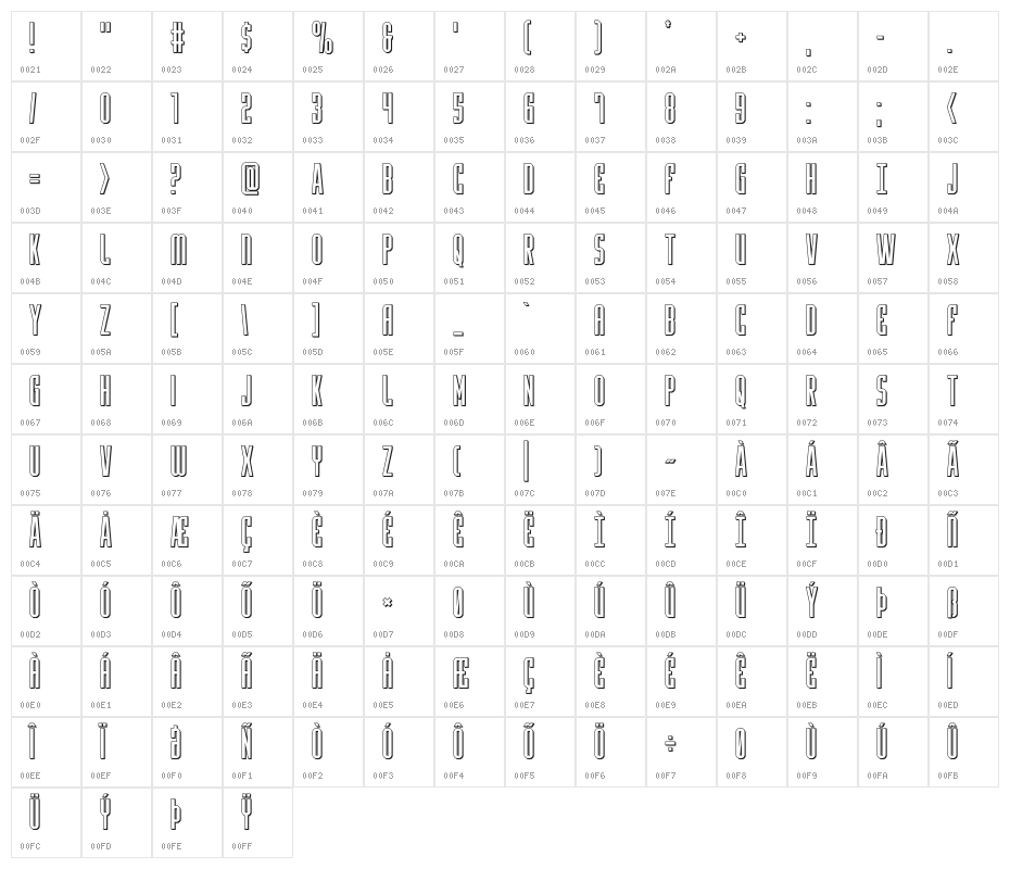 Y-Files Title 3D Character Map