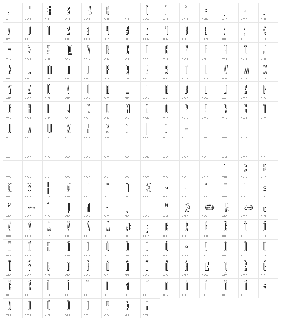 Y-Files Title 3D Character Map