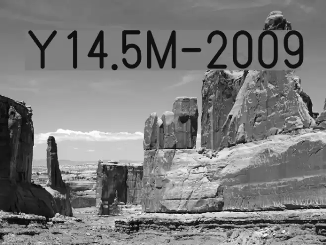Y14.5M-2009 خط examples