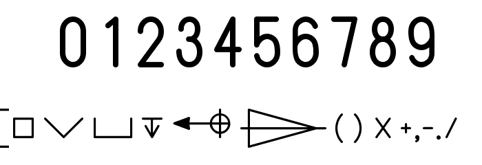 Y14.5M Font OTHER CHARS