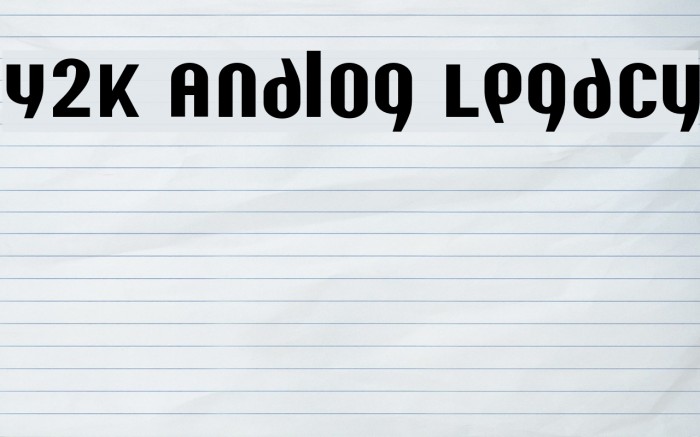 Y2K Analog Legacy Font examples
