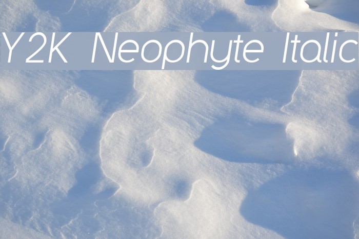 Y2K Neophyte Italic Font examples