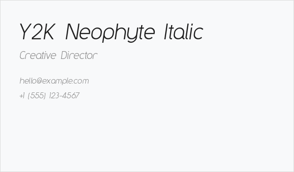 Y2K Neophyte Italic Business Card