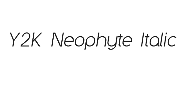 Y2K Neophyte Italic Logo