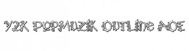 Y2K PopMuzik Outline AOE  font caratteri gratis