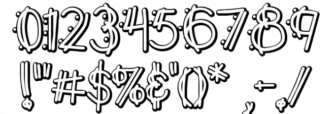 Y2K PopMuzik Outline AOE Font OTHER CHARS