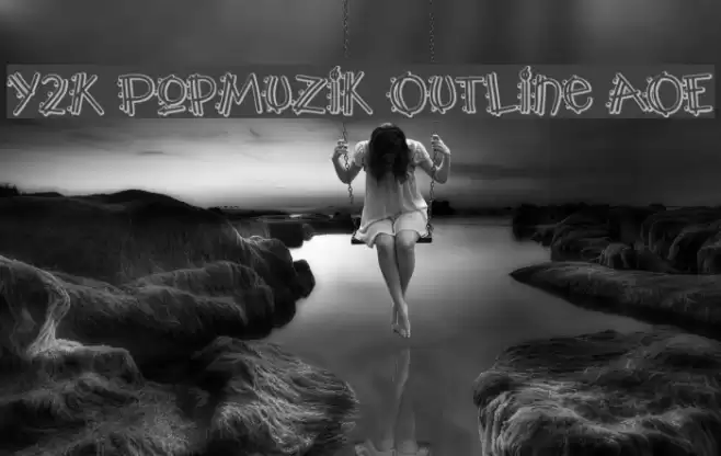 Y2K PopMuzik Outline AOE Шрифта examples