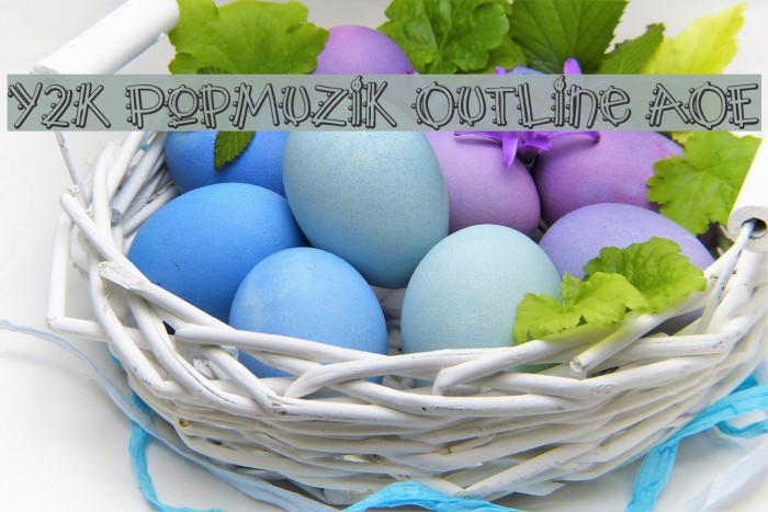 Y2K PopMuzik Outline AOE Шрифта examples