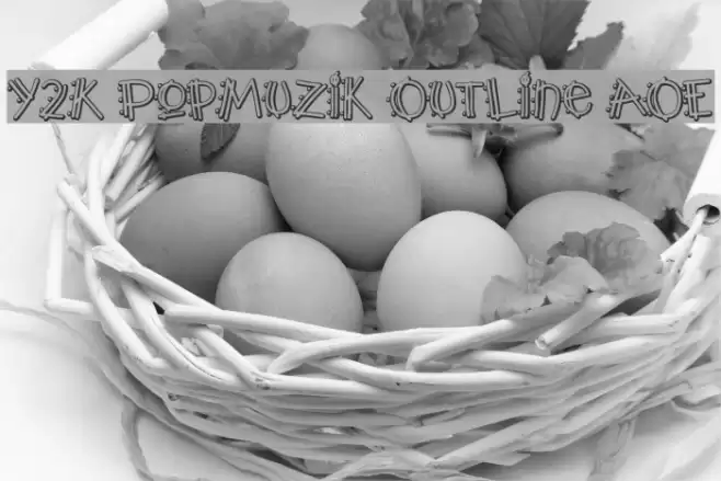 Y2K PopMuzik Outline AOE Шрифта examples