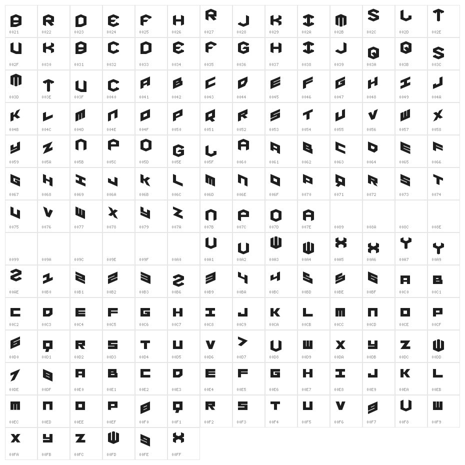 YAY USA Expanded Character Map