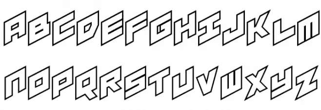 YAY USA Outline Regular Шрифта ВЕРХНИЙ