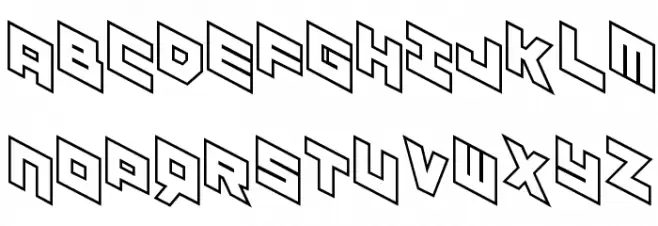 YAY USA Outline Regular Caratteri MINUSCOLO