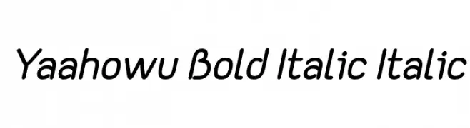Yaahowu Bold Italic Italic  Frei Schriftart Herunterladen