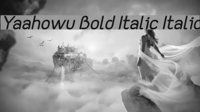 Yaahowu Bold Italic Italic Font examples