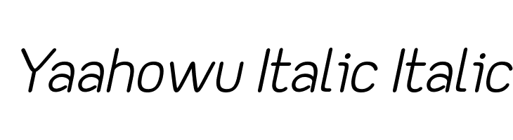 Yaahowu Italic Italic Font