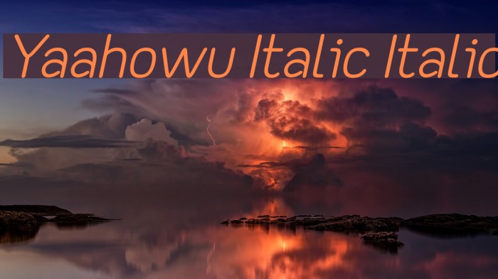 Yaahowu Italic Italic Font examples